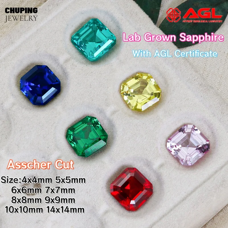 Asscher Cut Lab Grown Ruby Pigeon Blood Paraiba Royal Blue Pink Sapphire Tsavorite For DIY Jewelry Making With AGL Certificate
Asscher Cut Lab Grown Ruby Pigeon Blood Paraiba Royal Blue Pink Sapphire Tsavorite For DIY Jewelry Making With AGL Certificate