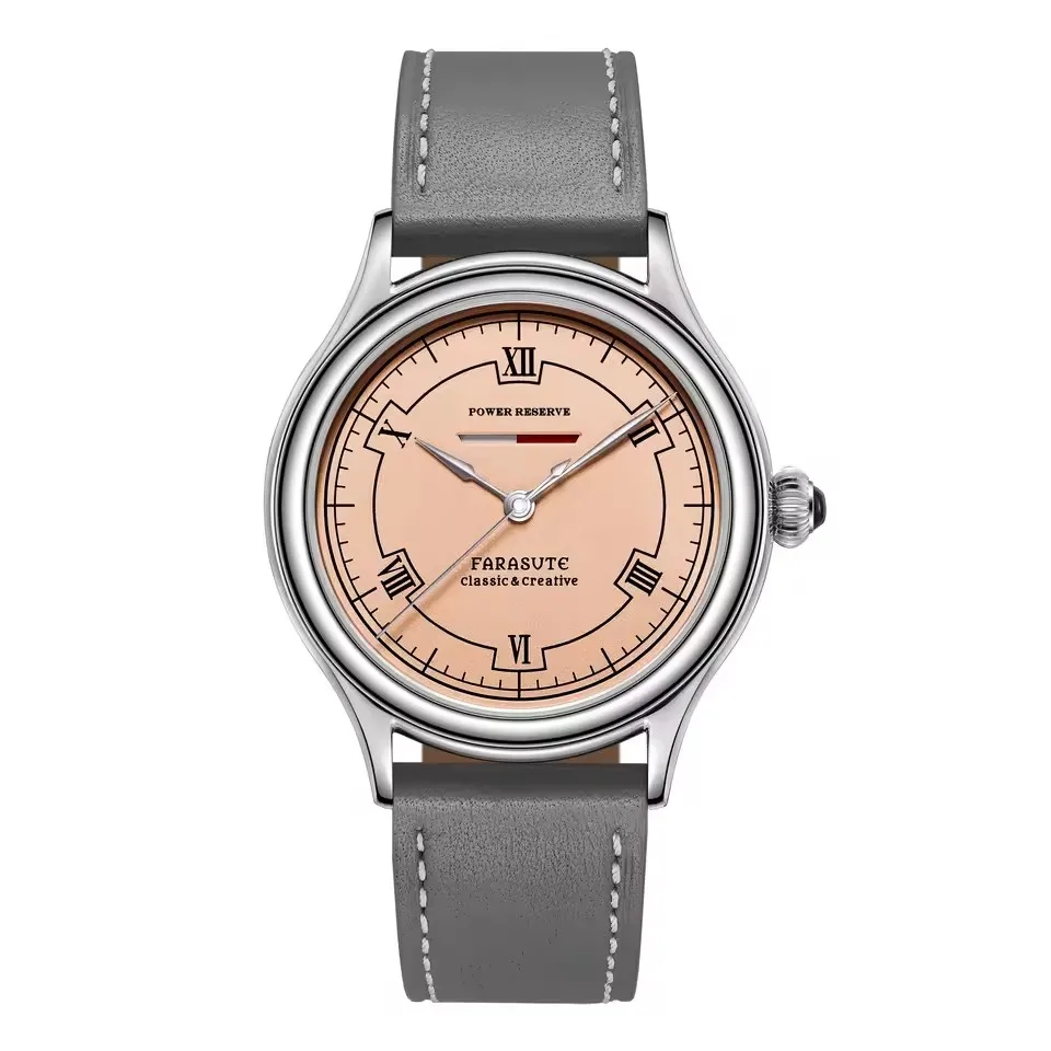 FARASUTE Men Mechanical Watch 40mm Manual Winding Wristwatch Sapphire 5ATM Waterproof Horizontal Bar Power Reserve Display
FARASUTE Men Mechanical Watch 40mm Manual Winding Wristwatch Sapphire 5ATM Waterproof Horizontal Bar Power Reserve Display