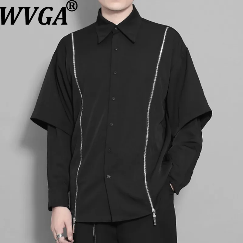 WVGA Spring Autumn New Men Tide Dark Style Personality Zippers Patchwork Shirts Niche Chic Casual Fake Two-Piece Tops Ins W16024
WVGA Spring Autumn New Men Tide Dark Style Personality Zippers Patchwork Shirts Niche Chic Casual Fake Two-Piece Tops Ins W16024