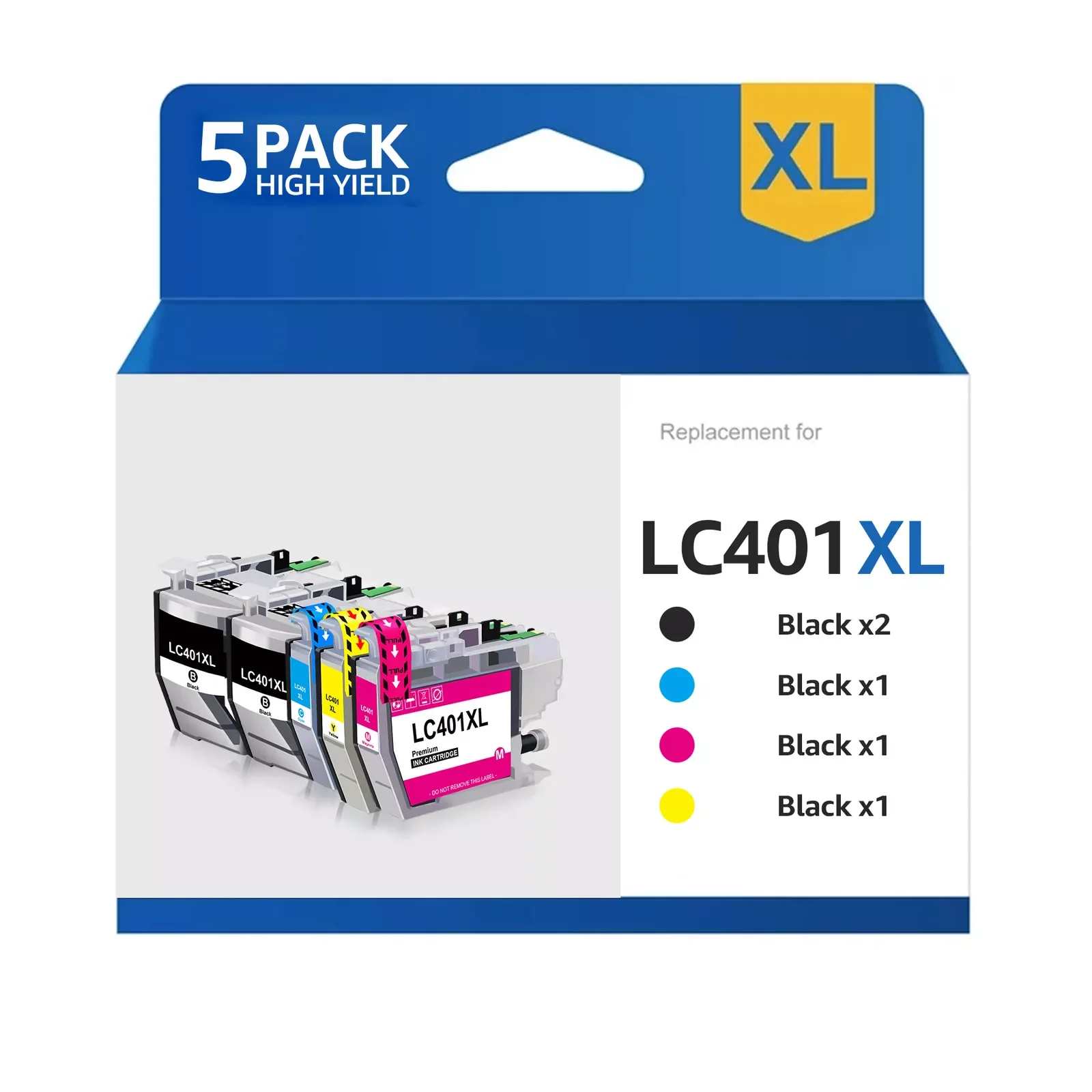 5PK LC401XL Ink Cartridge compatible for Brother LC401 MFC-J1012DW MFC-J1170DW
5PK LC401XL Ink Cartridge compatible for Brother LC401 MFC-J1012DW MFC-J1170DW