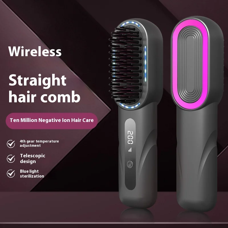 Portable Dual-Purpose Ionic Hair Comb & Straightener USB Charging New Style Ceramic Plate for Household Use for Travel Dormitory
Portable Dual-Purpose Ionic Hair Comb & Straightener USB Charging New Style Ceramic Plate for Household Use for Travel Dormitory