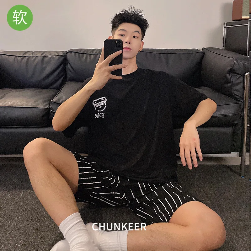 Large Size Men Modal Pajamas Summer Short Sleeve Tops Shorts Loungewear Suit Korean Youth Students Sleepwear Loose Home Clothes
Large Size Men Modal Pajamas Summer Short Sleeve Tops Shorts Loungewear Suit Korean Youth Students Sleepwear Loose Home Clothes