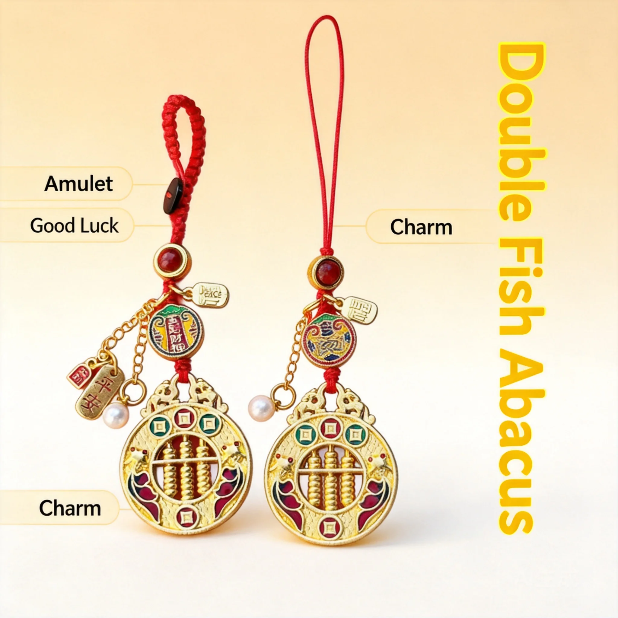 2026 Chinese Style Handmade Alloy Gold Plated Double Fish Abacus Five Blessings Keychain Pendant For Phone Bag Car Hanging Decor
2026 Chinese Style Handmade Alloy Gold Plated Double Fish Abacus Five Blessings Keychain Pendant For Phone Bag Car Hanging Decor