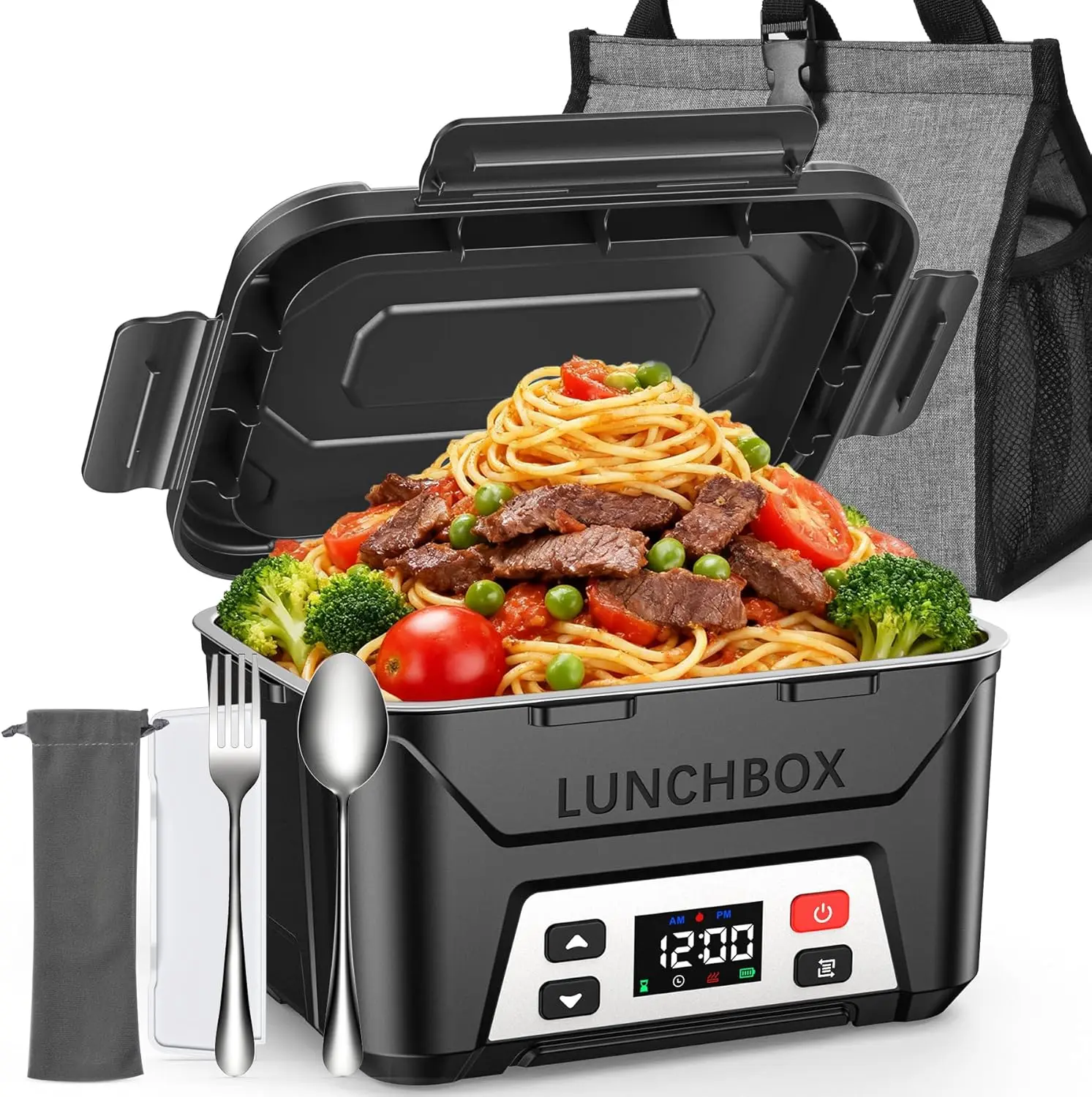 Rechargeable Self-Heating Lunch Box, 5.5 Cups Capacity with Memory Function & Auto Keep Warm for Work and Travel
Rechargeable Self-Heating Lunch Box, 5.5 Cups Capacity with Memory Function & Auto Keep Warm for Work and Travel