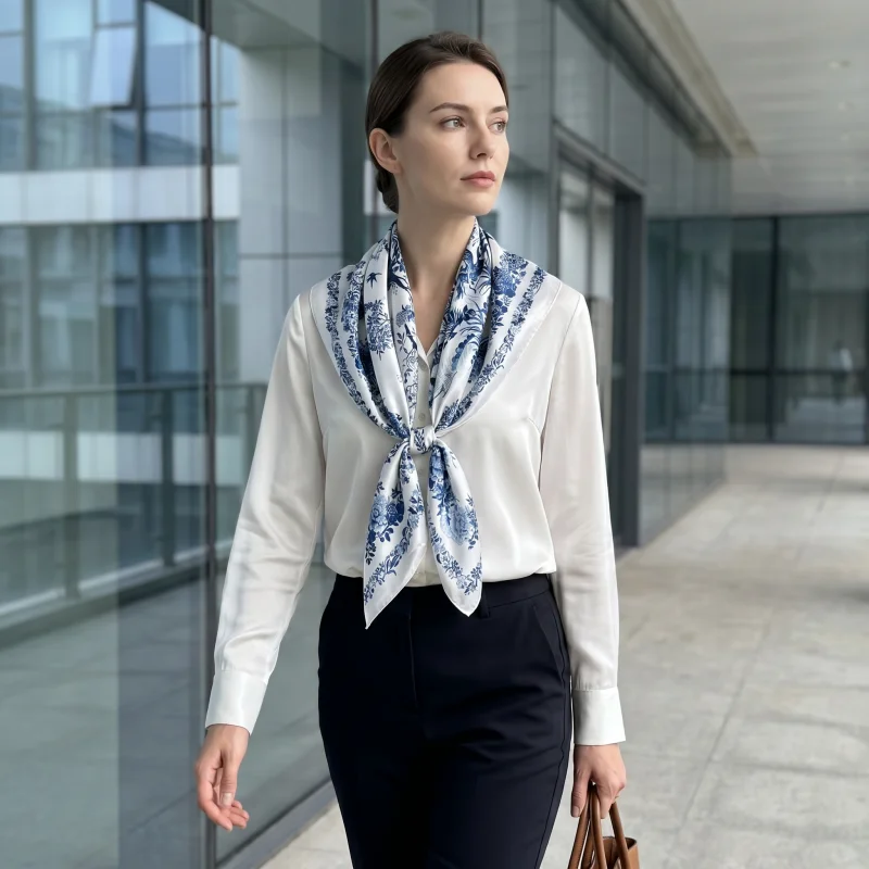 100% Mulberry Silk Scarf 35" Square Headscarf Women’s Hair Wraps Travel Shawl (88*88cm) With Gift Packed Dark Blue Floral Print
100% Mulberry Silk Scarf 35" Square Headscarf Women’s Hair Wraps Travel Shawl (88*88cm) With Gift Packed Dark Blue Floral Print