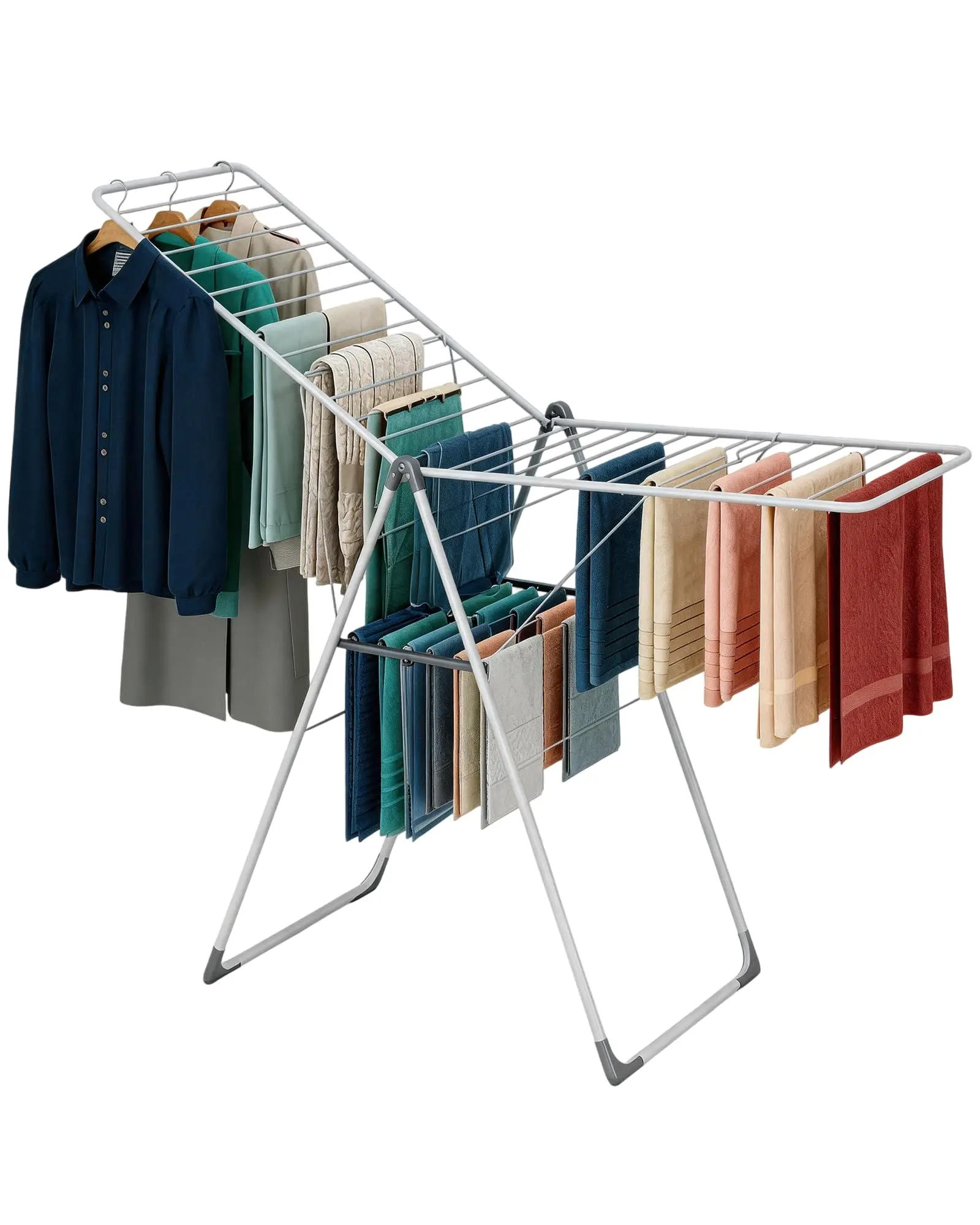 Foldable Metal Clothes Drying Rack Height Adjustable Gullwing Space Saving Indoor Outdoor
Foldable Metal Clothes Drying Rack Height Adjustable Gullwing Space Saving Indoor Outdoor