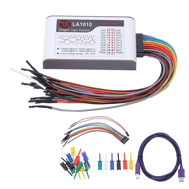 A02F-Logic Analyzer, 16 Channel Logic Analyzer Portable Device With Cable USB Interface 100M Sampling Rate 50V Input
A02F-Logic Analyzer, 16 Channel Logic Analyzer Portable Device With Cable USB Interface 100M Sampling Rate 50V Input