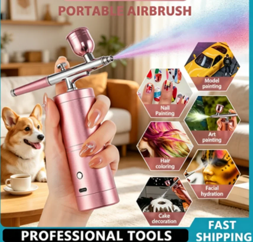 Mini Pink 0.3mm Air Compressor Kit Top Airbrush Paint Spray Gun Nano Fog Mist Sprayer For Nail Art Tattoo Craft Cake
Mini Pink 0.3mm Air Compressor Kit Top Airbrush Paint Spray Gun Nano Fog Mist Sprayer For Nail Art Tattoo Craft Cake