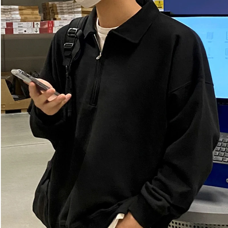 Korean college style lapel pullover hoodie for men in spring 2024, trendy brand loose casual versatile jacket top
Korean college style lapel pullover hoodie for men in spring 2024, trendy brand loose casual versatile jacket top