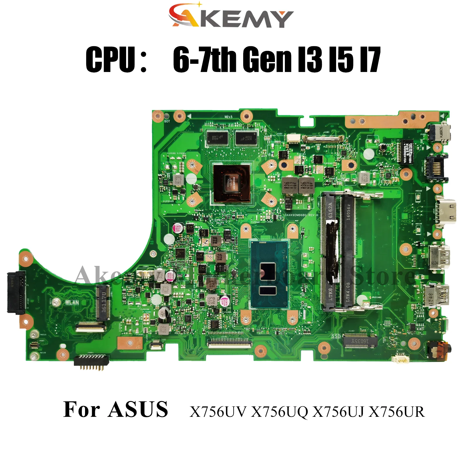 X756UV Laptop Motherboard For ASUS X756UQ X756U A756U X756UJ X756UXM X756UAK X756UQK X756UR X756UX X756UA Mainboard I3 I5 I7 CPU
X756UV Laptop Motherboard For ASUS X756UQ X756U A756U X756UJ X756UXM X756UAK X756UQK X756UR X756UX X756UA Mainboard I3 I5 I7 CPU