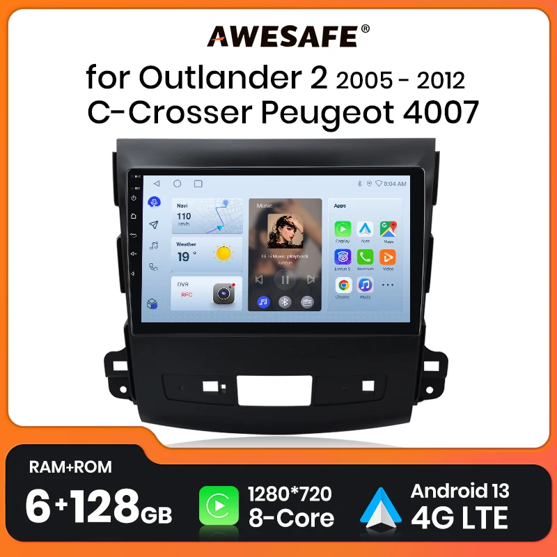 AWESAFE беспроводной CarPlay Android 13 радио для Mitsubishi Outlander 2 2005 - 2012 GPS Навигация стерео автомобильные интеллектуальные системы
AWESAFE беспроводной CarPlay Android 13 радио для Mitsubishi Outlander 2 2005 - 2012 GPS Навигация стерео автомобильные интеллектуальные системы