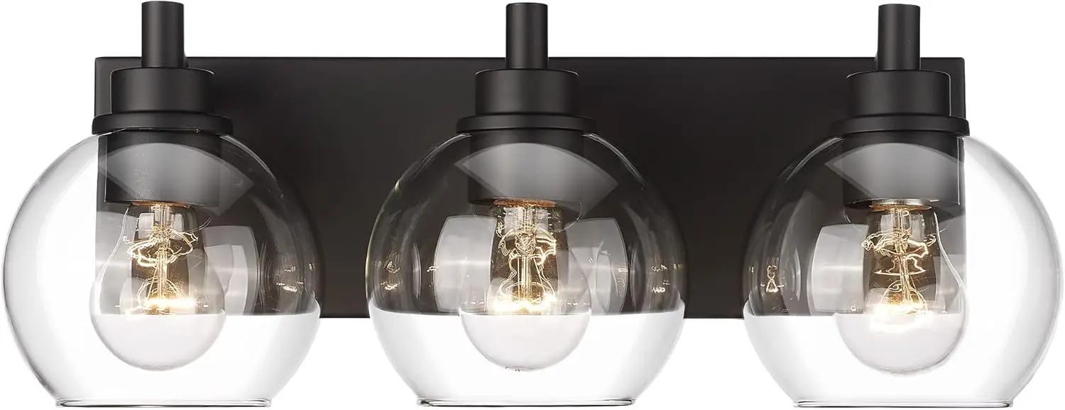 3-Light Matte Black Vanity Light, Modern Wall Sconces with Clear Glass Globe Shade for Bathroom Mirror Kitchen
3-Light Matte Black Vanity Light, Modern Wall Sconces with Clear Glass Globe Shade for Bathroom Mirror Kitchen