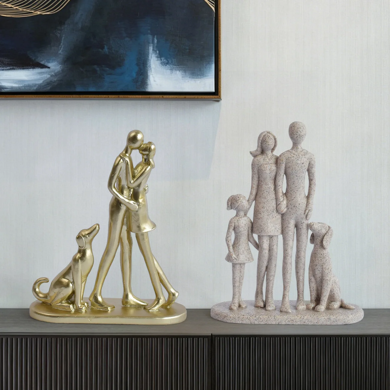 Nordic Sandstone Couple & Dog Statue Modern Minimalist Home Office Table Decor Couple Gift Home Decor Sculpture
Nordic Sandstone Couple & Dog Statue Modern Minimalist Home Office Table Decor Couple Gift Home Decor Sculpture