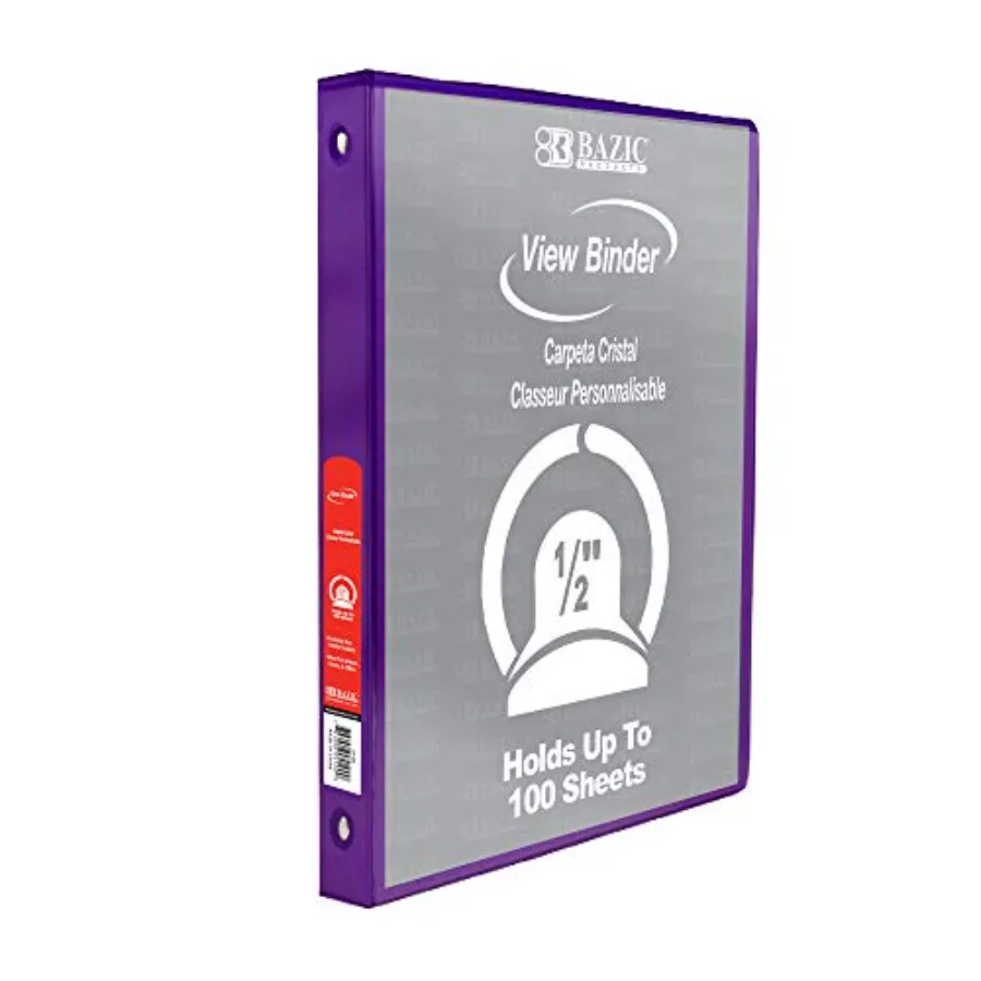 1/2" Purple 3-Ring View Binder w/2-Pockets
1/2" Purple 3-Ring View Binder w/2-Pockets