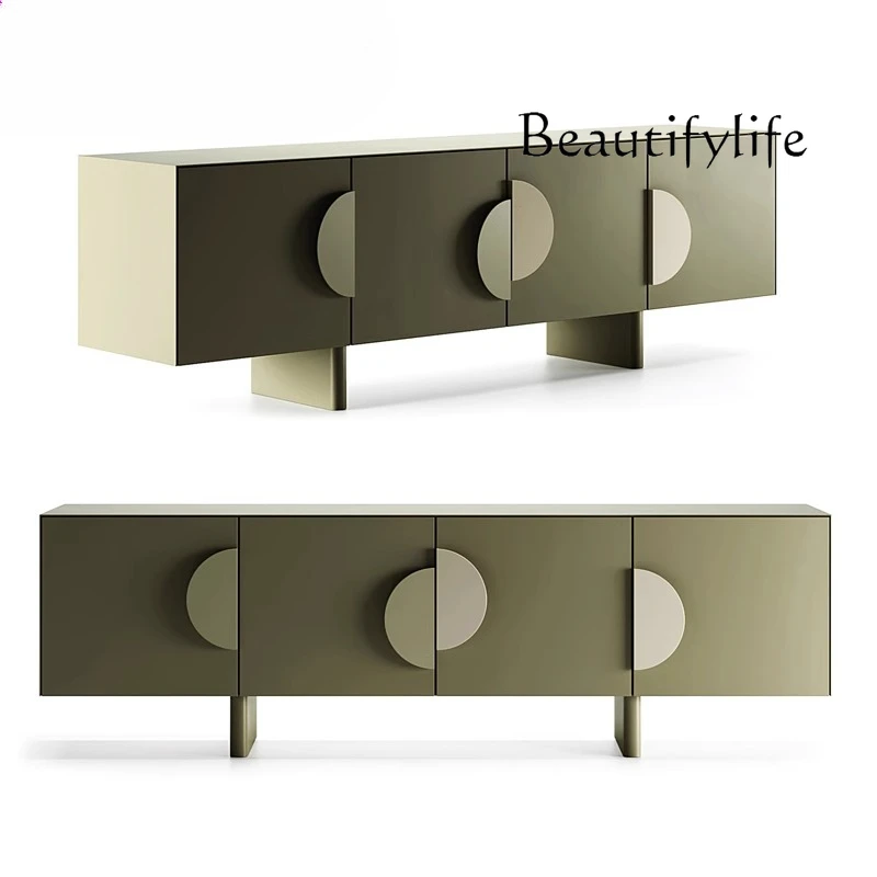 Modern simple living room floor cabinet paint TV low cabinet combination semicircular handle cabinet dark green
Modern simple living room floor cabinet paint TV low cabinet combination semicircular handle cabinet dark green