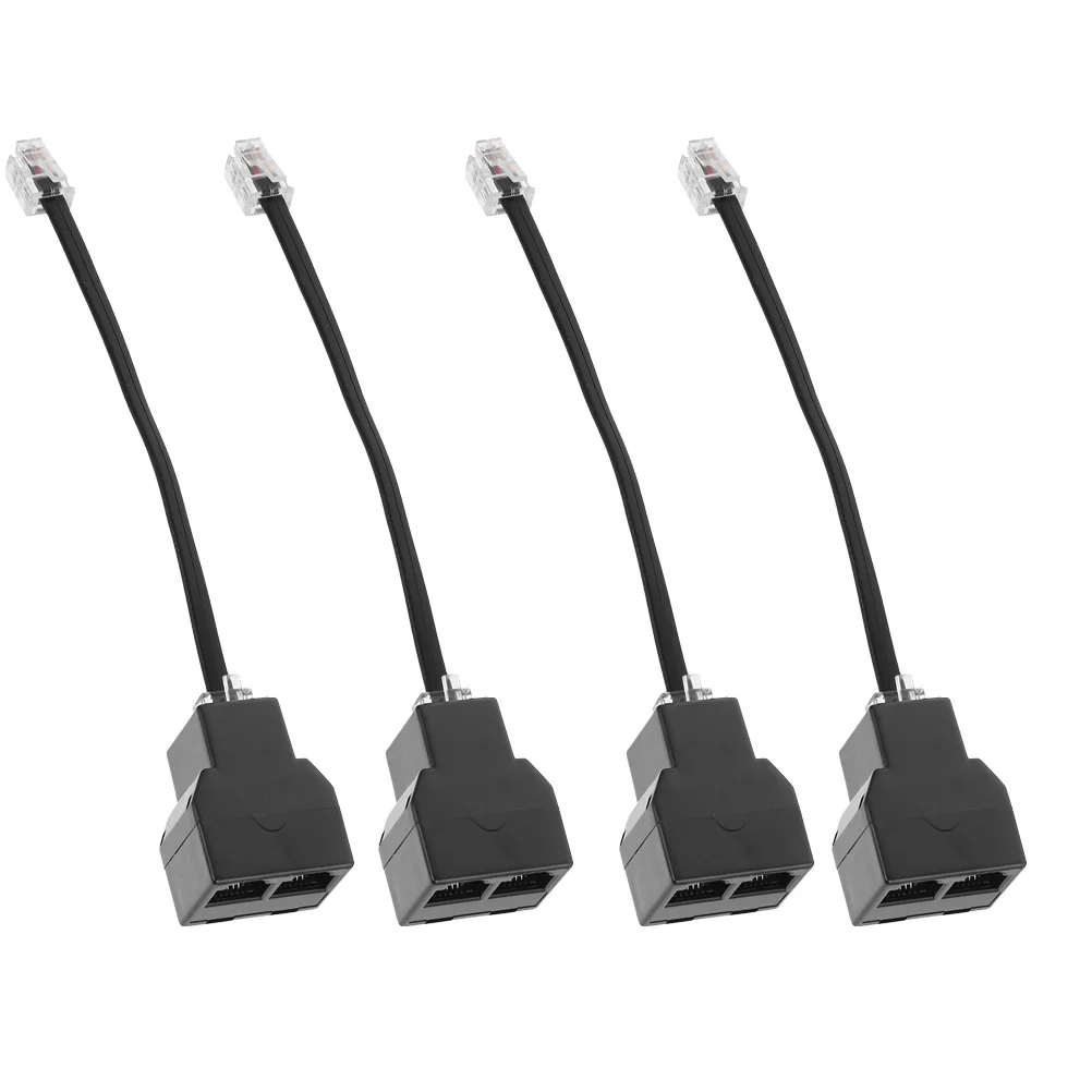 4pcs RJ11 Telephone Splitter 6P4C Detachable Black RJ14 4-Core Phone Line Adapter Cable Accessories for Landline
4pcs RJ11 Telephone Splitter 6P4C Detachable Black RJ14 4-Core Phone Line Adapter Cable Accessories for Landline
