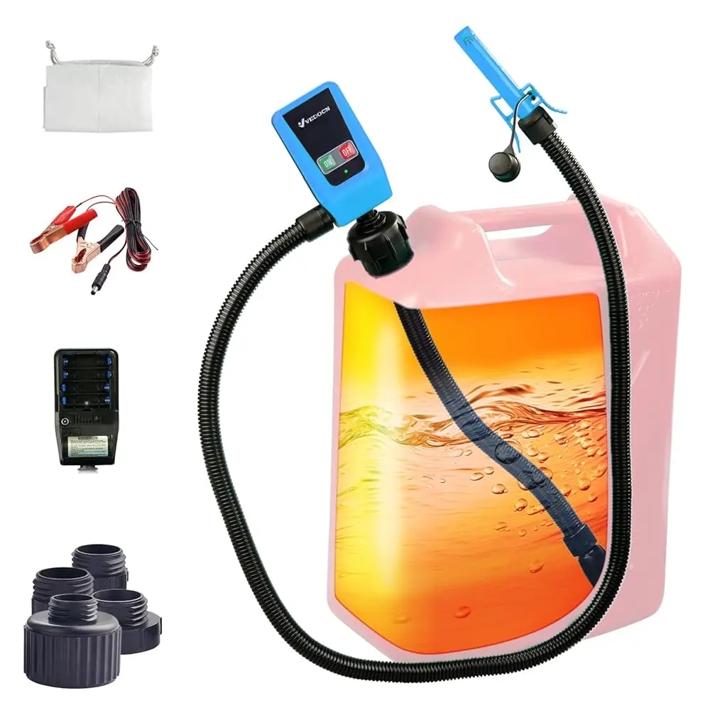 Automatic Fuel Transfer Pump with Auto-Stop, 51'' Extra Long Hose, 3.2 Gallon per Min, Fast and Safe Portable Gas Can Pump fo
Automatic Fuel Transfer Pump with Auto-Stop, 51'' Extra Long Hose, 3.2 Gallon per Min, Fast and Safe Portable Gas Can Pump fo