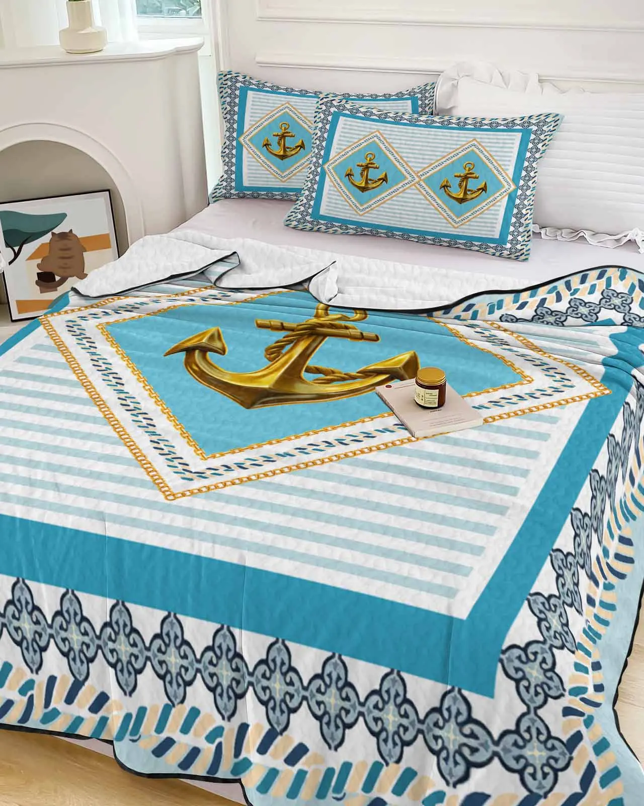 Ship Anchor Metal Striped Chain Rope Summer Cooling Quilt Air Condition Blanket Comfortable Lightweight Bedroom Thin Quilt
Ship Anchor Metal Striped Chain Rope Summer Cooling Quilt Air Condition Blanket Comfortable Lightweight Bedroom Thin Quilt