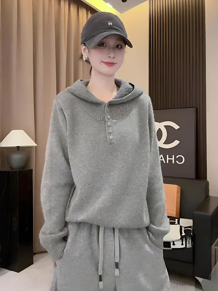 ay Hoodie Women's Soft Cozy Knitted Sweater Autumn Winter High Quali Faionable Versatile Long Sve Button up Top
ay Hoodie Women's Soft Cozy Knitted Sweater Autumn Winter High Quali Faionable Versatile Long Sve Button up Top