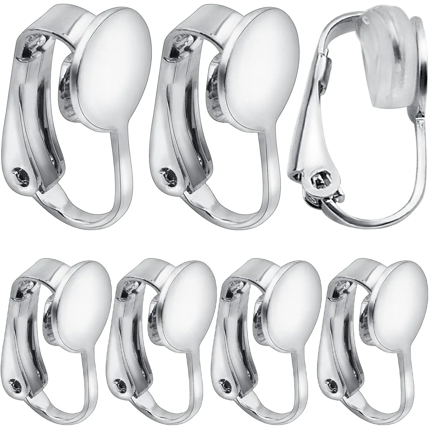 20pcs Silver Clip-on Earring Converters D-Shaped Brass French Earring Clips Components for None Pierced Ears Jewelry Making
20pcs Silver Clip-on Earring Converters D-Shaped Brass French Earring Clips Components for None Pierced Ears Jewelry Making