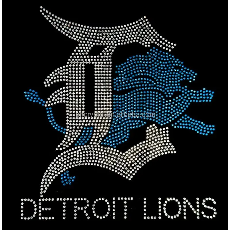 Изготовленные на заказ футбольные стразы Detroit Lions Transfer Bling Sport Team Motif Hotfix Rhinestone Transfer для рубашки
Изготовленные на заказ футбольные стразы Detroit Lions Transfer Bling Sport Team Motif Hotfix Rhinestone Transfer для рубашки