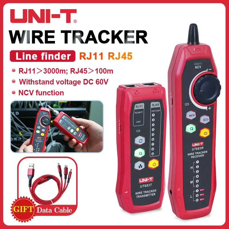 UNI-T UT683KIT Network Wire Tracer RJ45 RJ11 Interface Telephone Line Finder NCV Function
UNI-T UT683KIT Network Wire Tracer RJ45 RJ11 Interface Telephone Line Finder NCV Function