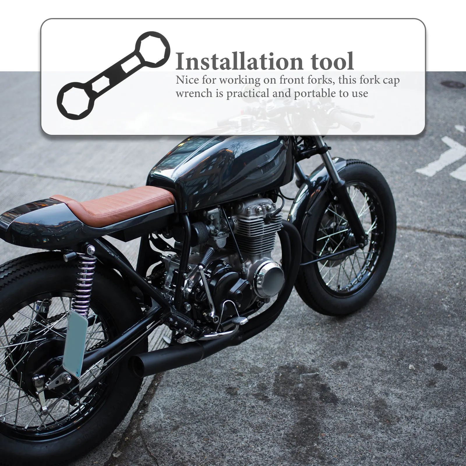 Motocross Fork Wrench Front Fork Cap Wrench 50mm Iron Material Durable Easy Use Portable Maintenance Tool Cap Removal Tool
Motocross Fork Wrench Front Fork Cap Wrench 50mm Iron Material Durable Easy Use Portable Maintenance Tool Cap Removal Tool