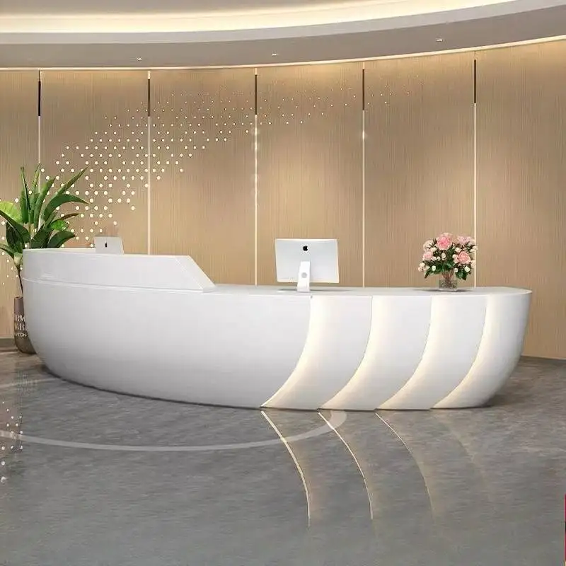 Curved Paint Reception Desks Company Beauty Salon Dentist Corner Reception Desks Bar Simple Modern Rezeption Theke Furniture
Curved Paint Reception Desks Company Beauty Salon Dentist Corner Reception Desks Bar Simple Modern Rezeption Theke Furniture