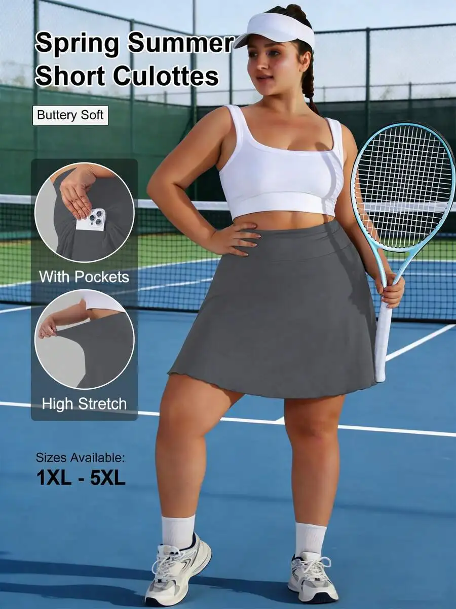 Plus Size Womens Athletic Skort With Side Pockets, Soft Stretch Fabric For Tennis Running Gym Yoga Spring Summer
Plus Size Womens Athletic Skort With Side Pockets, Soft Stretch Fabric For Tennis Running Gym Yoga Spring Summer
