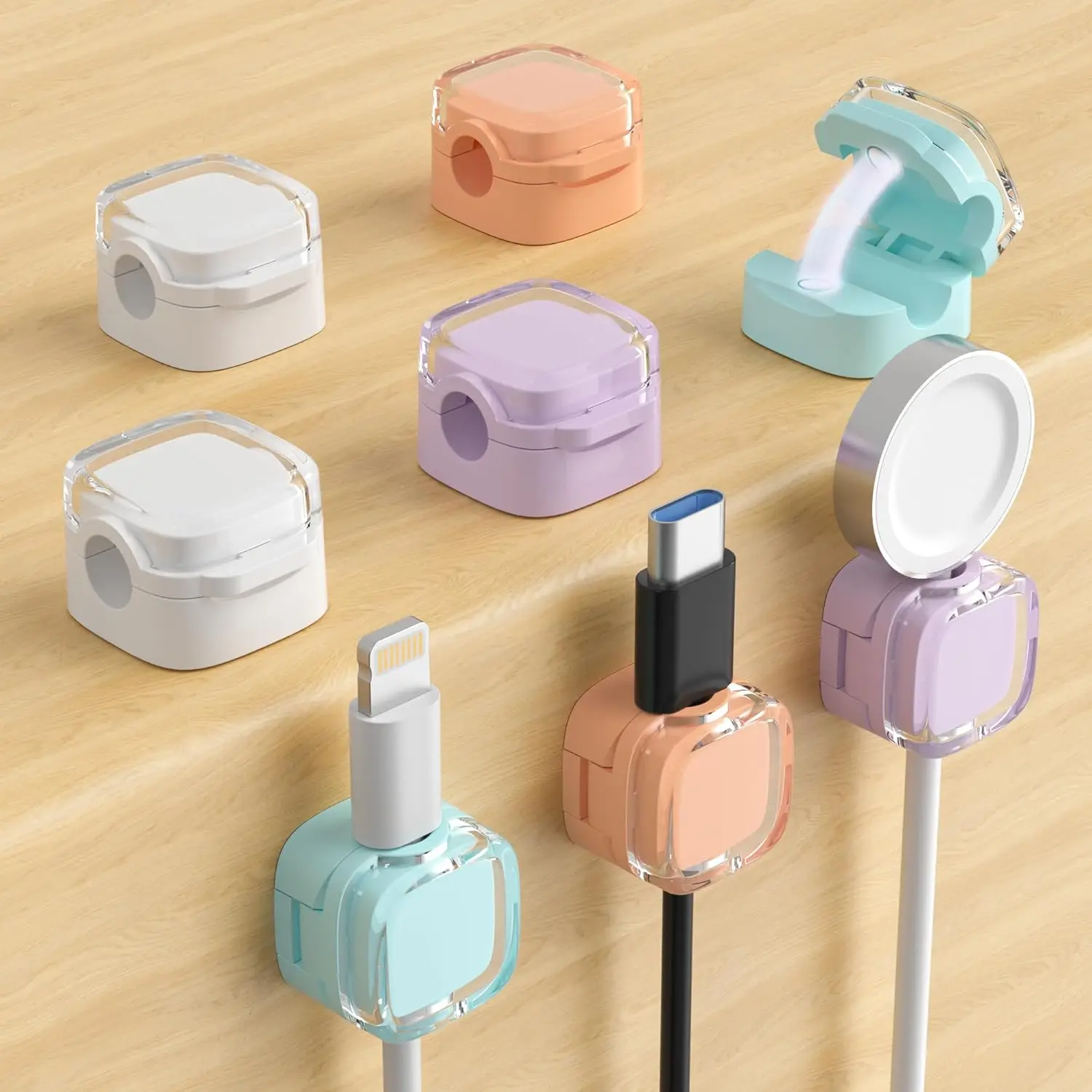 Magnetic Cable Clips, Adjustable Cord Holder for Desk Phone PC Car Wall Desktop Nightstand, 8-Pack Crystal Multicolor
Magnetic Cable Clips, Adjustable Cord Holder for Desk Phone PC Car Wall Desktop Nightstand, 8-Pack Crystal Multicolor
