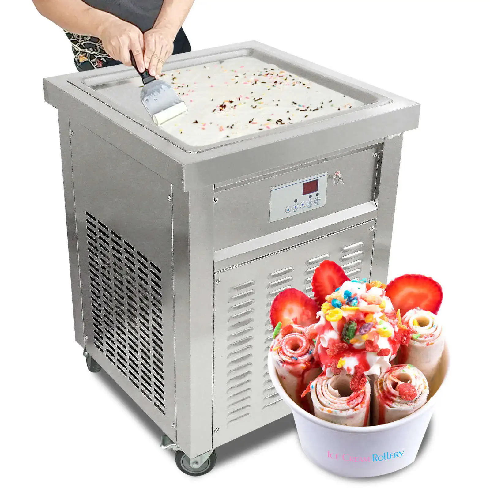 Fried Ice Cream Roll Station Commercial Fried Thai Fried Ice Cream Machine Roll Ice Cream Machine Fried Commercial
Fried Ice Cream Roll Station Commercial Fried Thai Fried Ice Cream Machine Roll Ice Cream Machine Fried Commercial