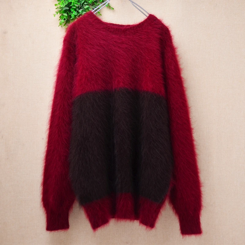 Women Autumn Winter Fashion Colored Hairy Angora Rabbit Hair Knitted O-Neck Long Sleeves Loose Pullover Sweater Jumper Pull Tops
Women Autumn Winter Fashion Colored Hairy Angora Rabbit Hair Knitted O-Neck Long Sleeves Loose Pullover Sweater Jumper Pull Tops