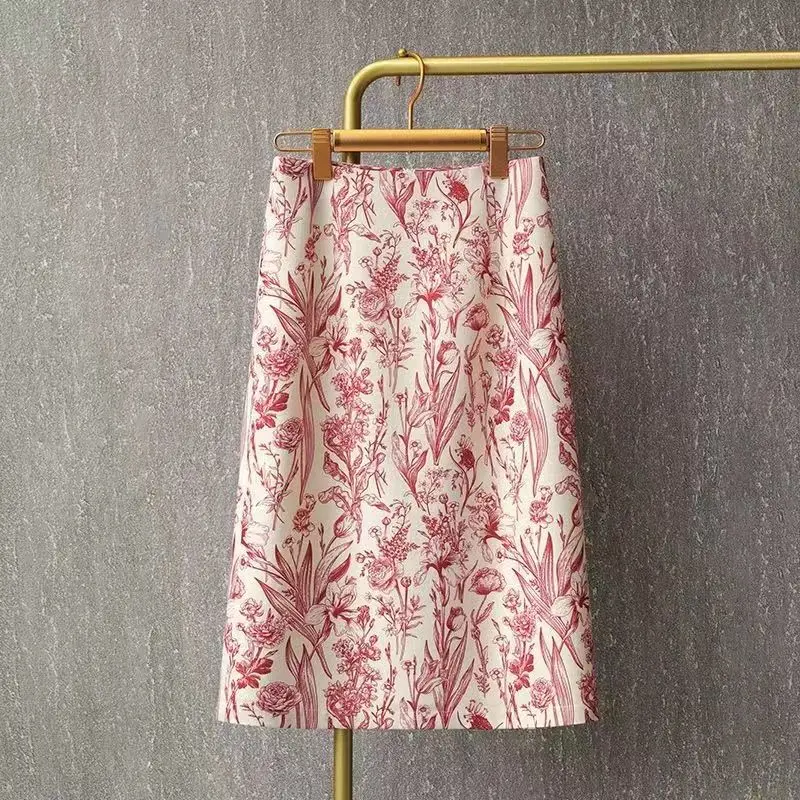 2024 Women's Spring Summer Retro Floral Print Casual Skirt Female High Waist A-line Skirts Ladies Midi Long Split Skirts B422
2024 Women's Spring Summer Retro Floral Print Casual Skirt Female High Waist A-line Skirts Ladies Midi Long Split Skirts B422