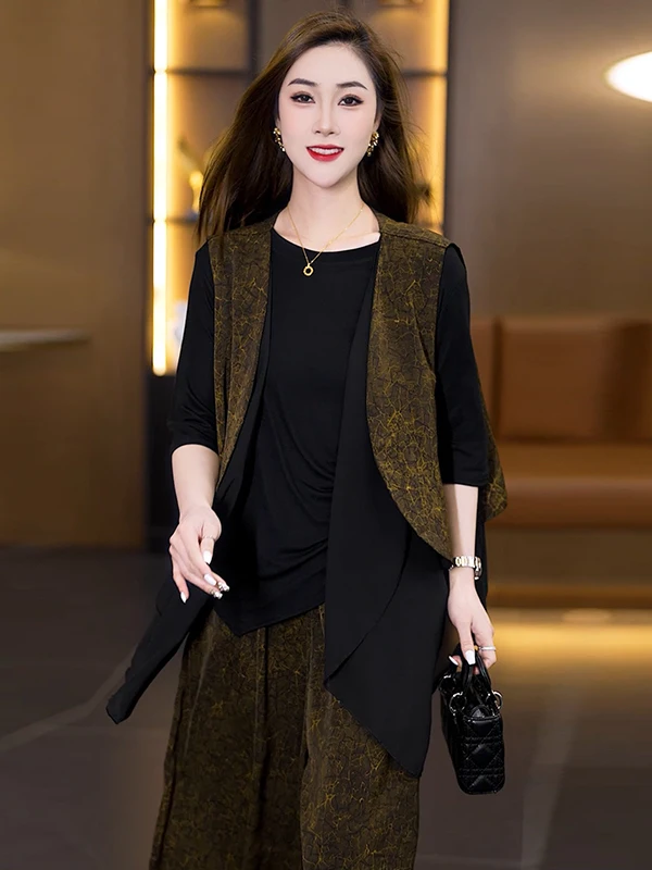 Large Size Eucalyptus Three-Piece Set Women's Fashion plus Size Conceal Meat Slimming Vest Wide Leg Pants Ensemble
Large Size Eucalyptus Three-Piece Set Women's Fashion plus Size Conceal Meat Slimming Vest Wide Leg Pants Ensemble