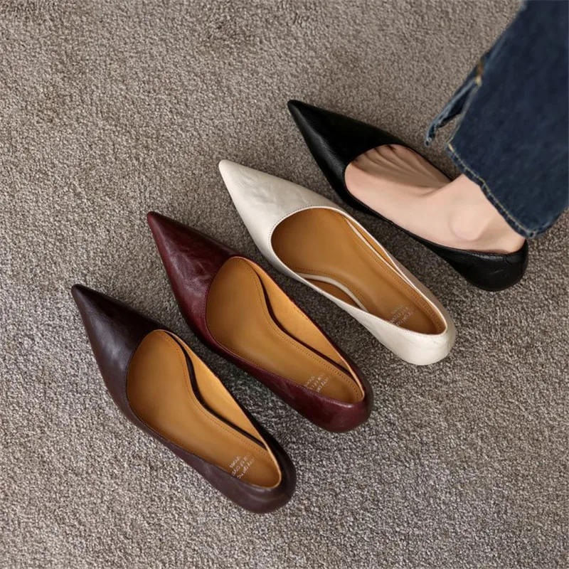New Spring Genuine Leather Woman Shoes Pointed Toe Women Pumps Shoes for Women Thin Heels Loafers Fashion Concise Ladies Shoes
New Spring Genuine Leather Woman Shoes Pointed Toe Women Pumps Shoes for Women Thin Heels Loafers Fashion Concise Ladies Shoes