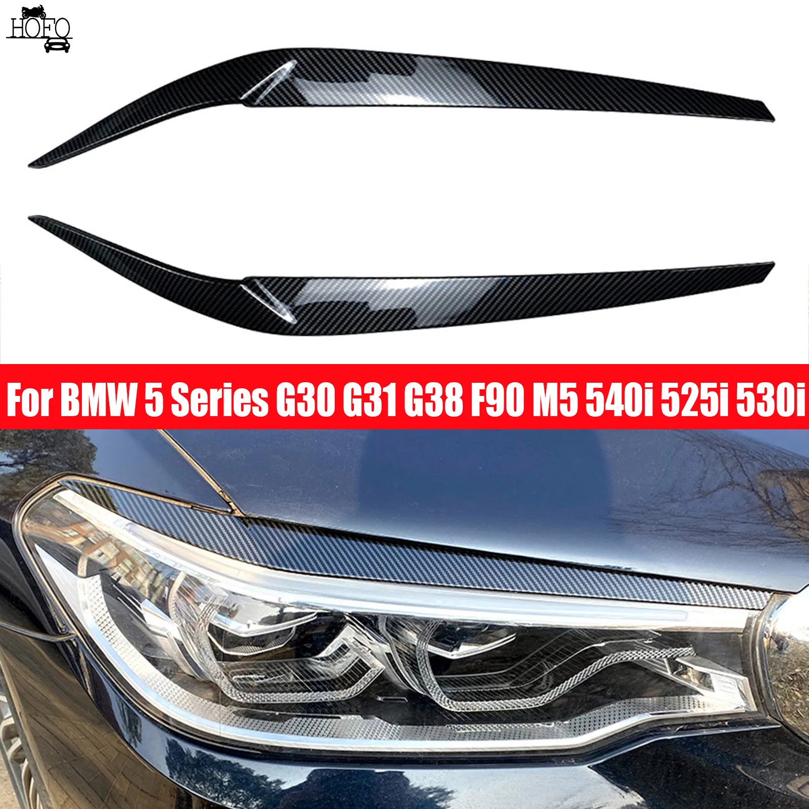 2Pcs Car Front Headlight Eyelid Decor Trim Cover For BMW 5 Series G30 G31 G38 F90 M5 540i 525i 530i 2017-2023
2Pcs Car Front Headlight Eyelid Decor Trim Cover For BMW 5 Series G30 G31 G38 F90 M5 540i 525i 530i 2017-2023