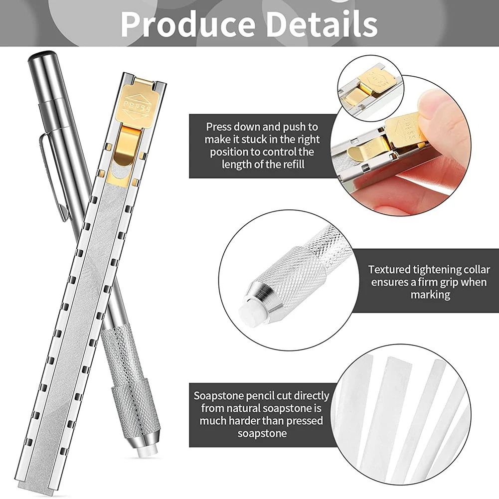 AEE8-Soapstone Holder Soapstone Pencil Round Flat Aluminum Welding Tools Flat Soap Stone Markers Removable On Steel,Aluminum
AEE8-Soapstone Holder Soapstone Pencil Round Flat Aluminum Welding Tools Flat Soap Stone Markers Removable On Steel,Aluminum