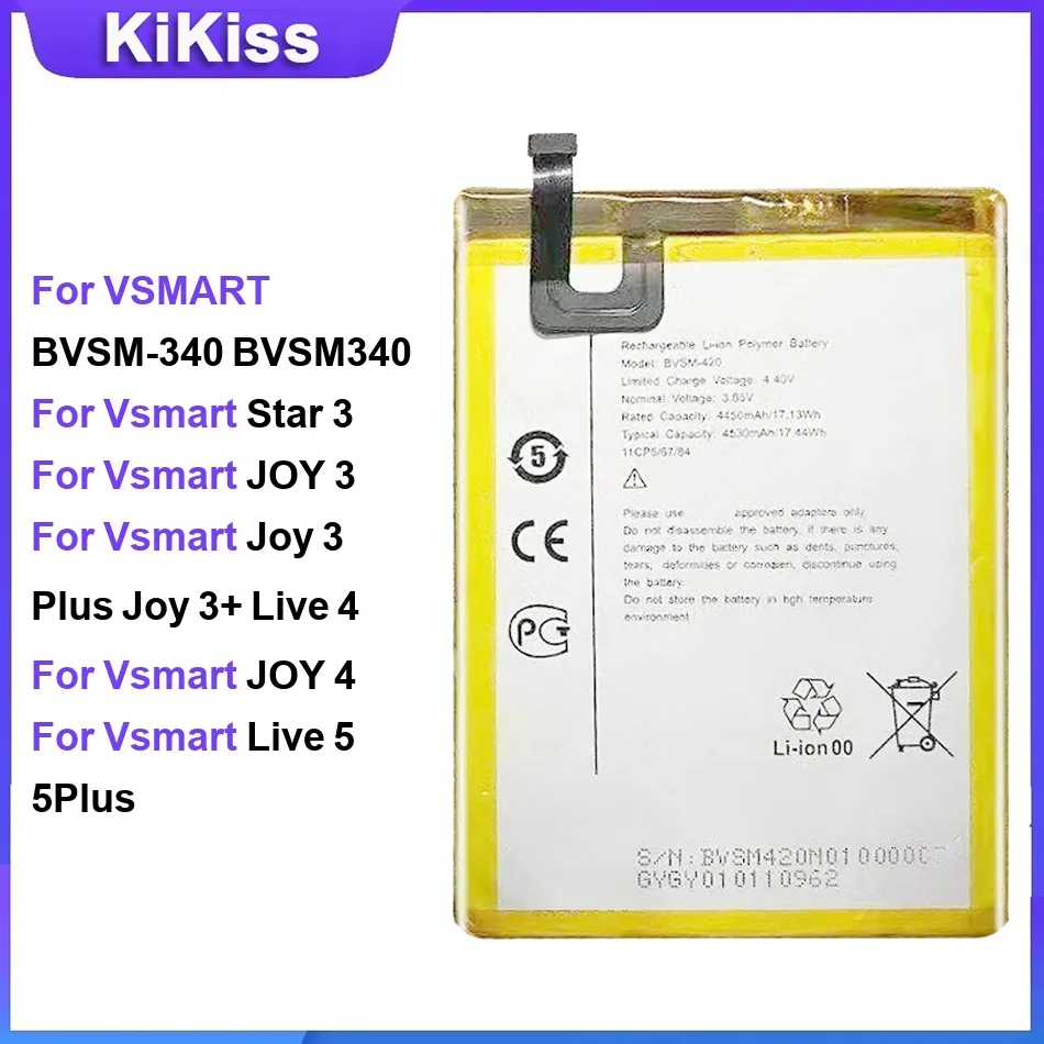 Battery For VSMART BVSM-340 Star 3 JOY 3/Plus Joy 3+ Live 4 JOY 4 Live 5 5Plus BVSM74N BVSM-441 BVSM-330 BVSM-430 BVSM-330
Battery For VSMART BVSM-340 Star 3 JOY 3/Plus Joy 3+ Live 4 JOY 4 Live 5 5Plus BVSM74N BVSM-441 BVSM-330 BVSM-430 BVSM-330