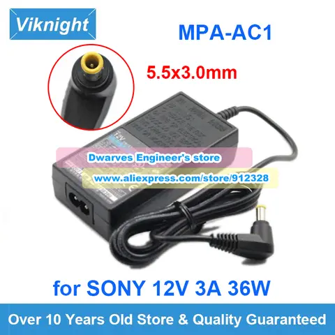 Genuine 12V 3A MPA-AC1 AC-NB12A AC Adapter For SONY DRX-810UL EVI-HD7V EVI D100 MPA-AC1 AC-12V1 AC-LX1B AC-ES1230K Power Supply