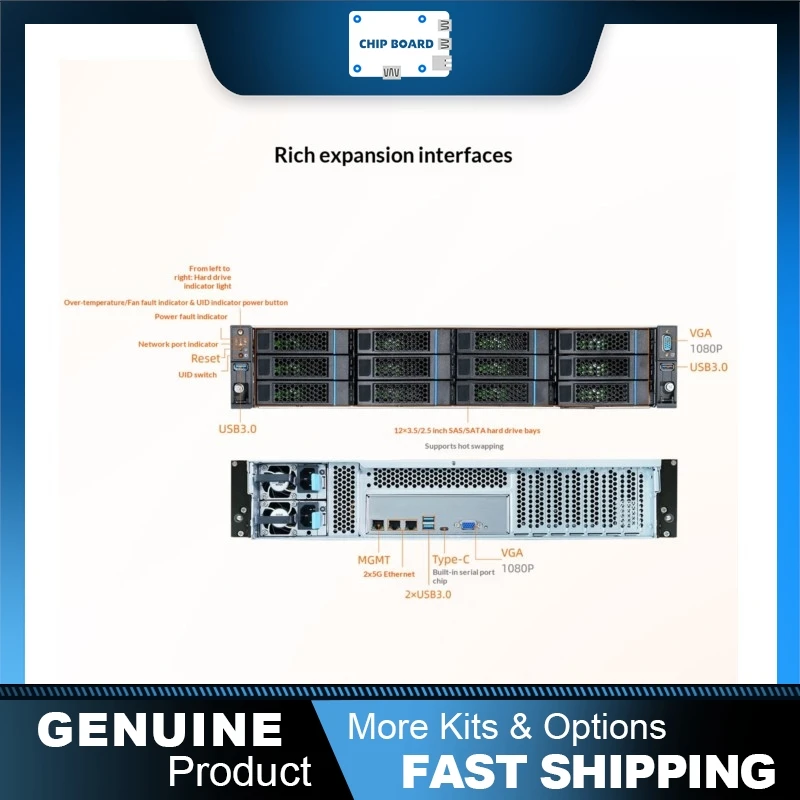 Firefly RS-F1SG2042 rack server 2U, SG2042 RISC-V processor, AI compute system for cloud storage and LLM workloads
Firefly RS-F1SG2042 rack server 2U, SG2042 RISC-V processor, AI compute system for cloud storage and LLM workloads