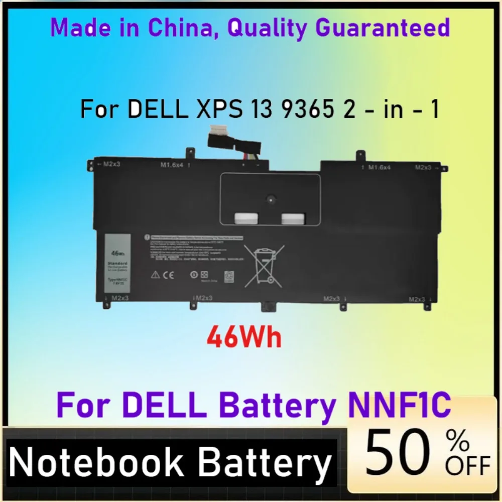 46Wh NNF1C Laptop battery for dell xps 13 9365 2 in 1 Series P71G P71G001
46Wh NNF1C Laptop battery for dell xps 13 9365 2 in 1 Series P71G P71G001