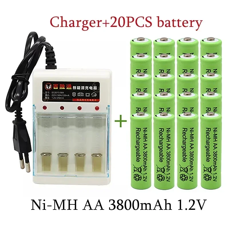 2025New AA 1.2V 3800mAh battery Ni-MH rechargeable battery for Toy Remote control Rechargeable Batteries AA 1.2V battery+Charger
2025New AA 1.2V 3800mAh battery Ni-MH rechargeable battery for Toy Remote control Rechargeable Batteries AA 1.2V battery+Charger
