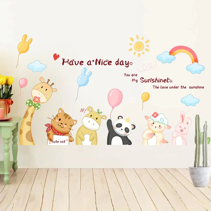 Cartoon Animal Wall Decals - Self-Adhesive Stickers for Kids Room & Kindergarten Decor
Cartoon Animal Wall Decals - Self-Adhesive Stickers for Kids Room & Kindergarten Decor