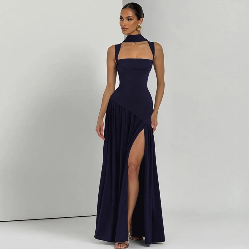 Elegant Spring Summer Evening Dress Solid Color Fit Fashionable Temperament Sexy Slim Suspender Slit Ribbon High Waist Dress
Elegant Spring Summer Evening Dress Solid Color Fit Fashionable Temperament Sexy Slim Suspender Slit Ribbon High Waist Dress