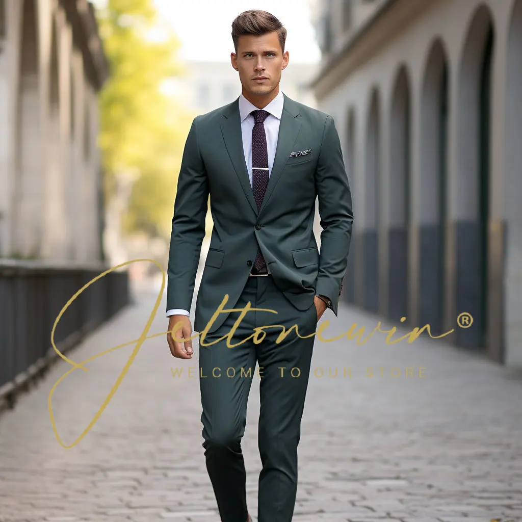 Suit for Mens Wedding Tuxedo Formal Jacket Pants 2-piece Set Business Slim Fit Blazer Grooms Customized Clothes Suits For Men
Suit for Mens Wedding Tuxedo Formal Jacket Pants 2-piece Set Business Slim Fit Blazer Grooms Customized Clothes Suits For Men