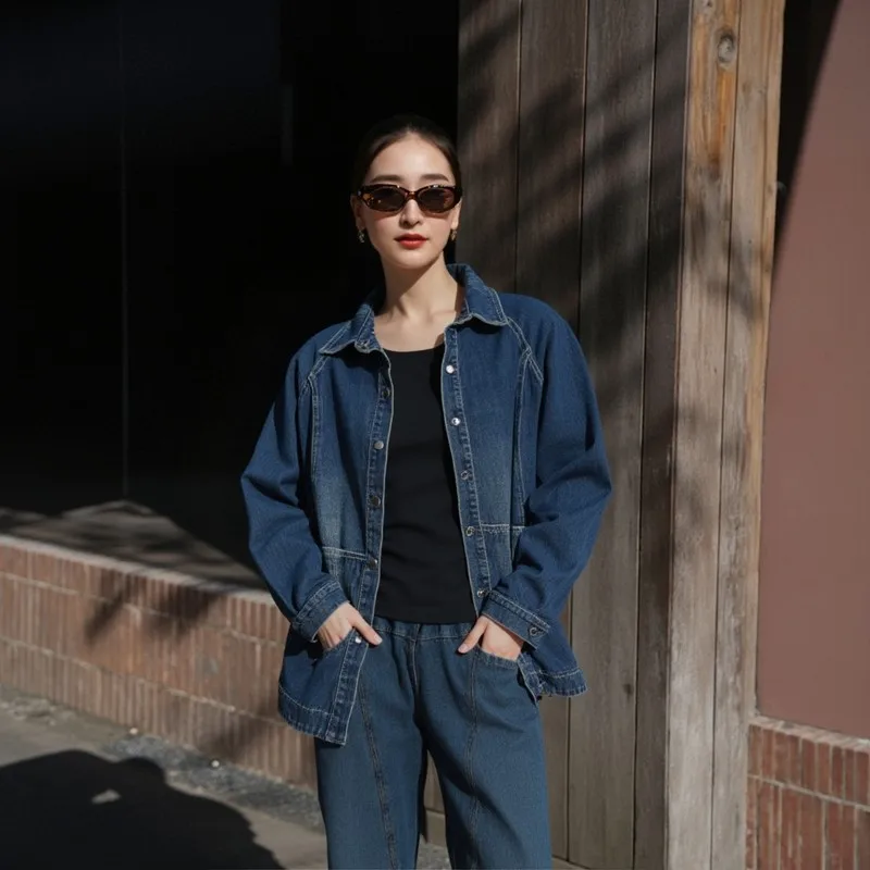 Faionable Casual Denim irt Top plus Size Women Spring Autumn New Sle Loose Slimming Long Sve Women's Outerwear
Faionable Casual Denim irt Top plus Size Women Spring Autumn New Sle Loose Slimming Long Sve Women's Outerwear