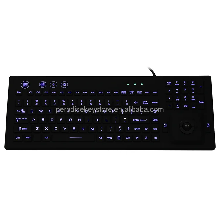Heavy Duty Backlit Keyboard with Trackball Washable Disinfectable Hospital Silicone Rubber Keyboard
Heavy Duty Backlit Keyboard with Trackball Washable Disinfectable Hospital Silicone Rubber Keyboard