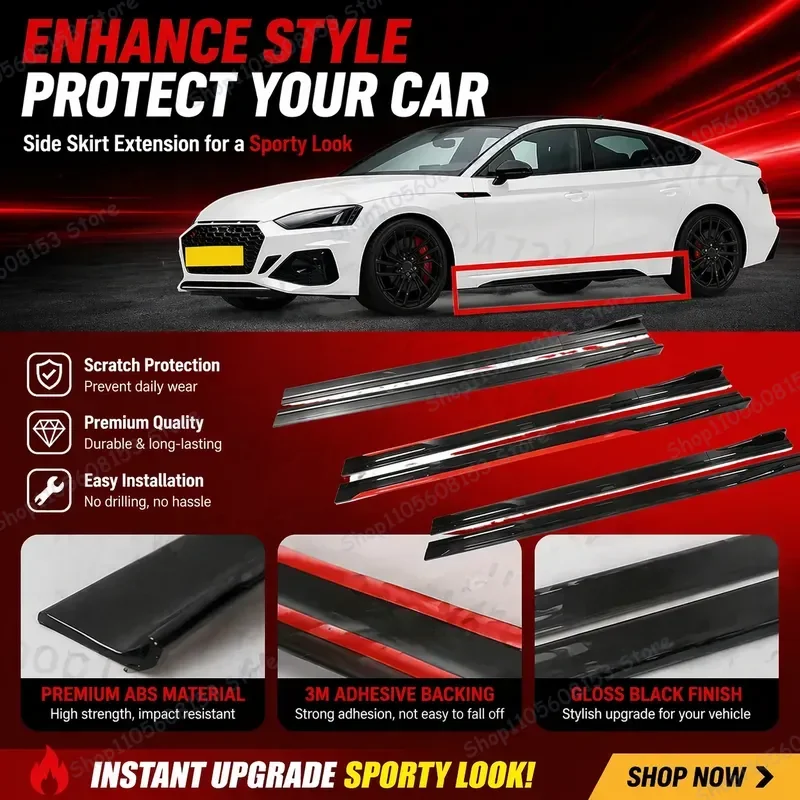 For Audi A4 S4 S5 RS5 8U B8 B10 2M Car Side Skirt Extension Lip Kit Bumper Separator Racing Spoiler Aerodynamic Body Trim
For Audi A4 S4 S5 RS5 8U B8 B10 2M Car Side Skirt Extension Lip Kit Bumper Separator Racing Spoiler Aerodynamic Body Trim