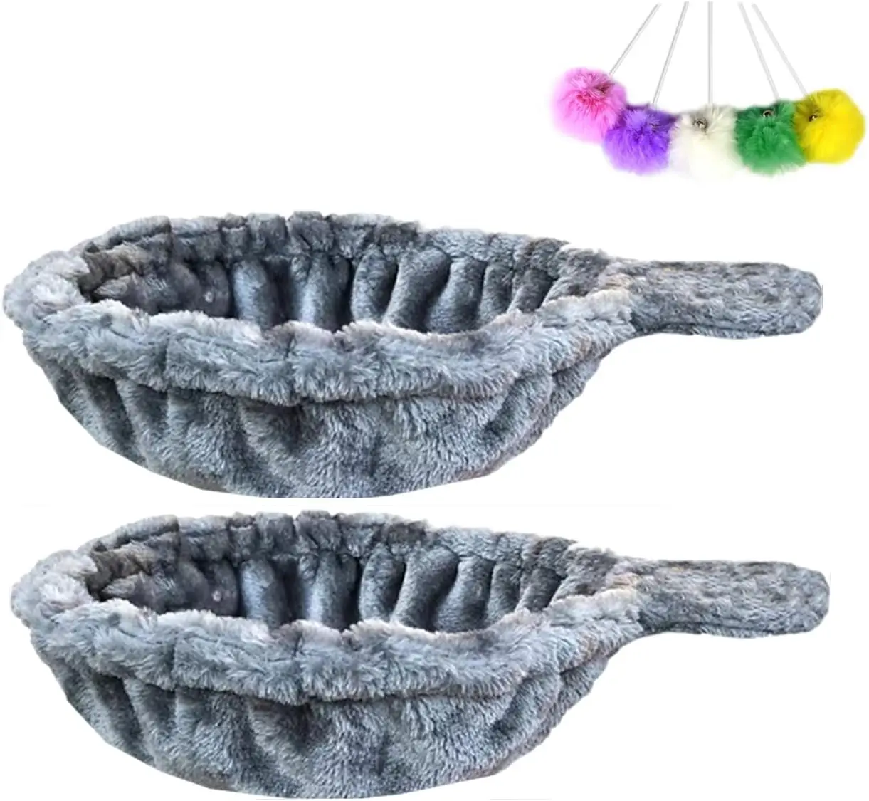 2-Pack 14.6" Large Grey Cat Tree Tower Replacement Basket Lounger Hammock Bed, 5pcs Hanging Pom-pom Toys with Elastic St
2-Pack 14.6" Large Grey Cat Tree Tower Replacement Basket Lounger Hammock Bed, 5pcs Hanging Pom-pom Toys with Elastic St