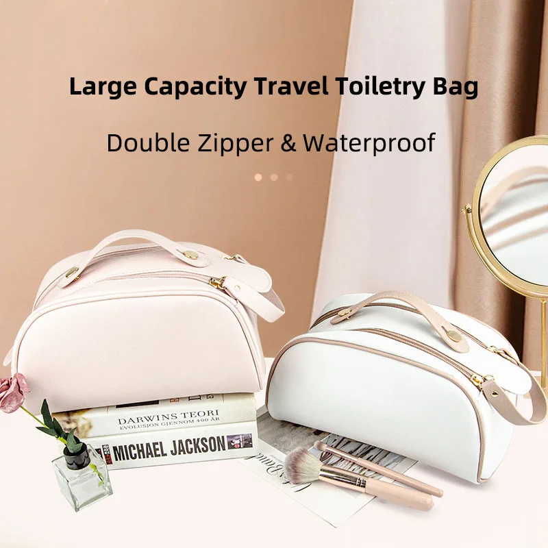 PU Leather Double Zipper Makeup Bag Female Portable Waterproof Large Capacity Toiletry Bag Tote Travel Handheld Cosmetic Case
PU Leather Double Zipper Makeup Bag Female Portable Waterproof Large Capacity Toiletry Bag Tote Travel Handheld Cosmetic Case